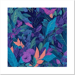 Summer Floral Bohemian Botanical Pattern And Colorful Leaves Posters and Art